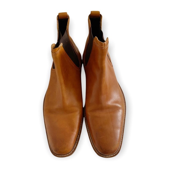 Dune London men’s Malaga tan leather ankle chelsea booties main image 3